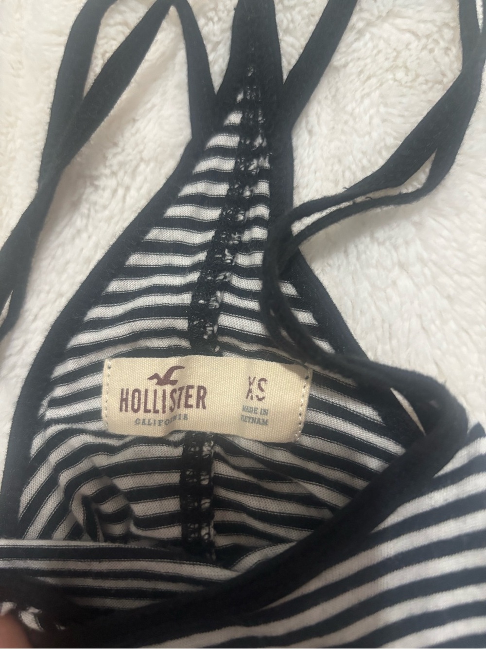 Hollister Black & White Striped Bandeau Bralette